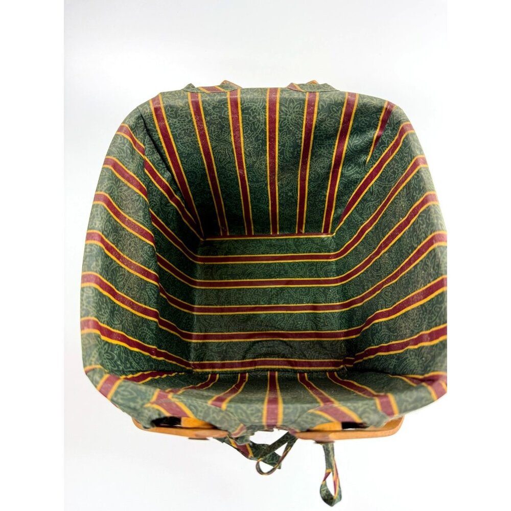 Longaberger 1995 Cranberry Basket 9" Square w/ Swivel Handles Liner & Protector - Picture 4 of 11